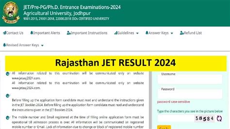 Rajasthan JET Result 2024 Declared at jetauj2024.com: Download.